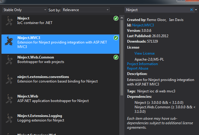 How to install Ninject in ASP.NET WebAPI