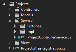 Structurize your project with areas and services in ASP.NET MVC